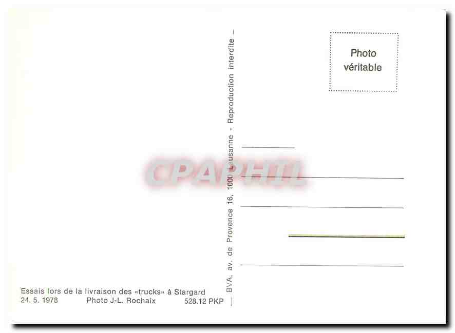 CPM Essais lors de la livraison des "trucks" à Stargard — Verso