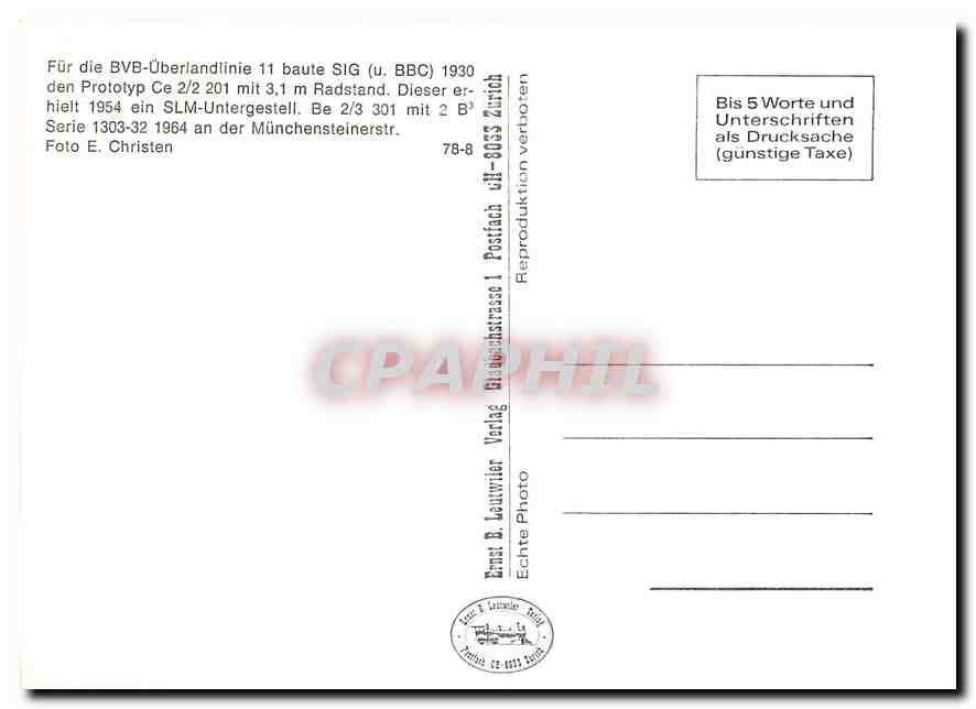 CPM Für die BVB-Überlandlinie 11 baute SIG — Verso