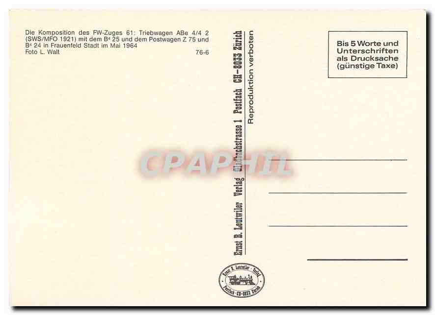 CPM Die Komposotion des FW-Zuges 61 — Verso