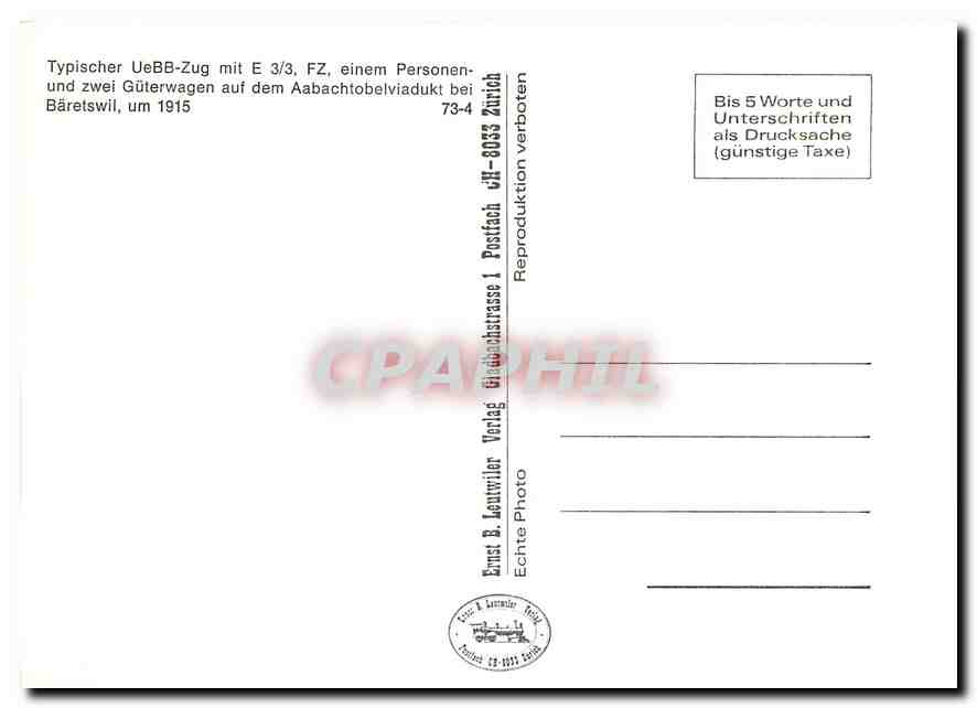 CPM Typisher UeBB-Zug mit E 3/3 — Verso