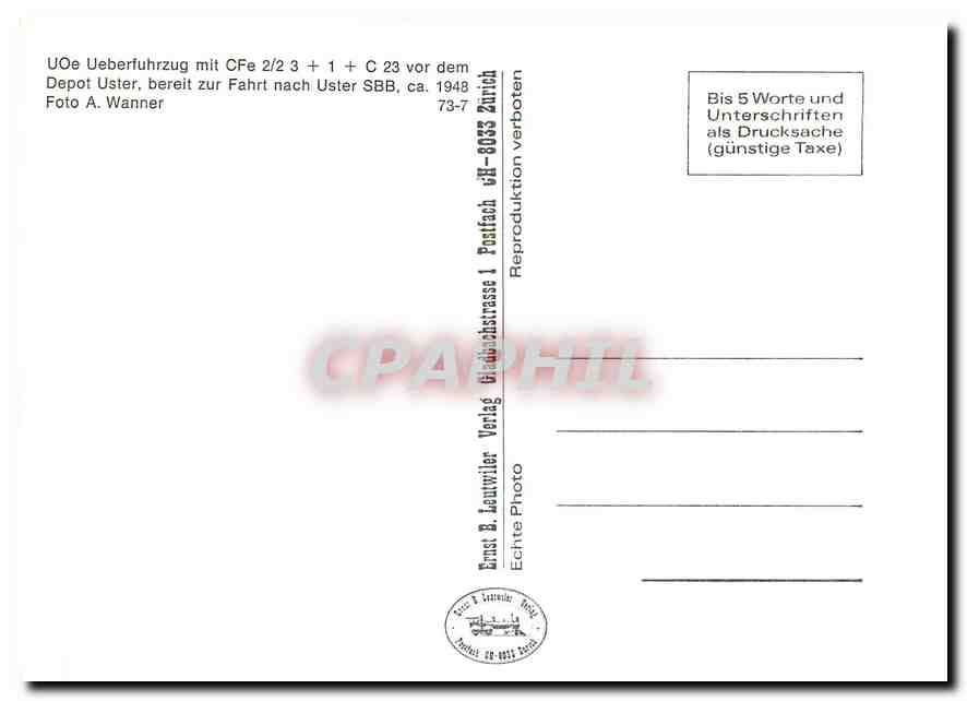CPM Uoe Ueberfuhrzug mit Cfe — Verso