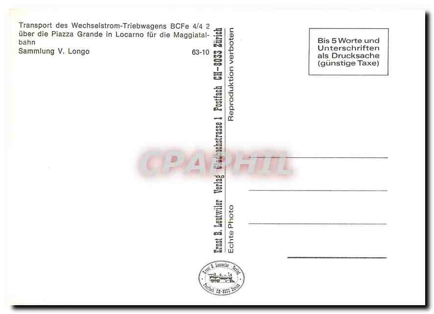 CPM Sammlung V . Longo — Verso