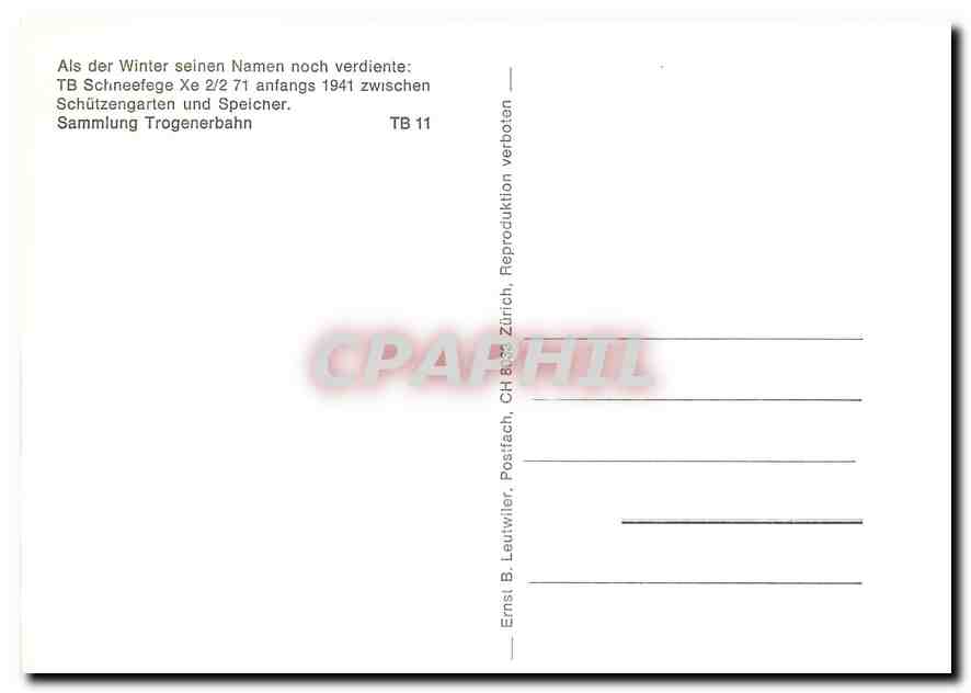 CPM Sammlung Trogenerbahn — Verso