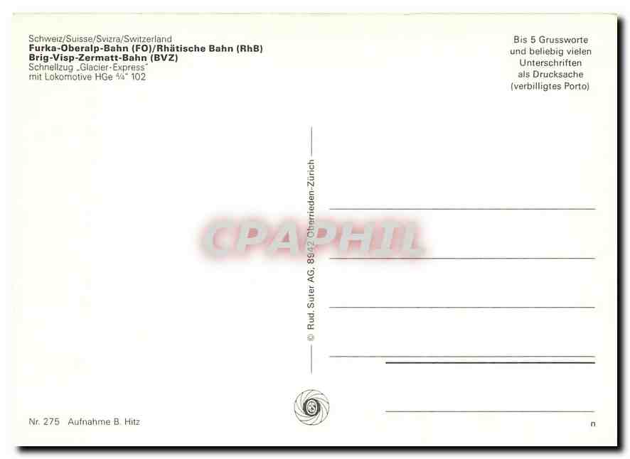 CPM Schnellzug- Glacier-Express — Verso