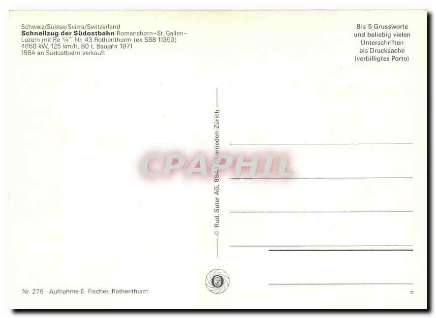 CPM Schnellzug der Sudostbahn — Verso