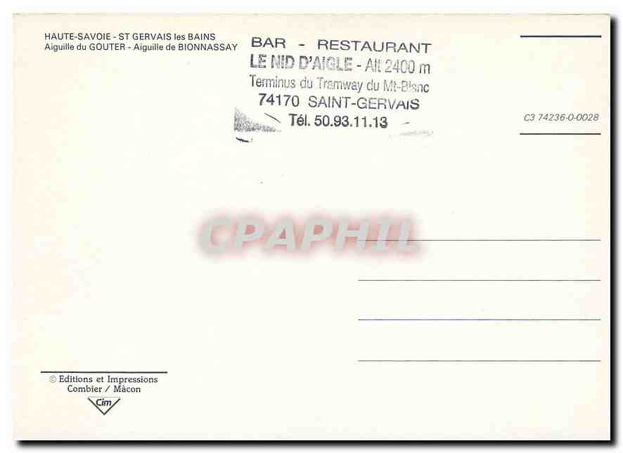 CPM Aiguille du GOUTER — Verso
