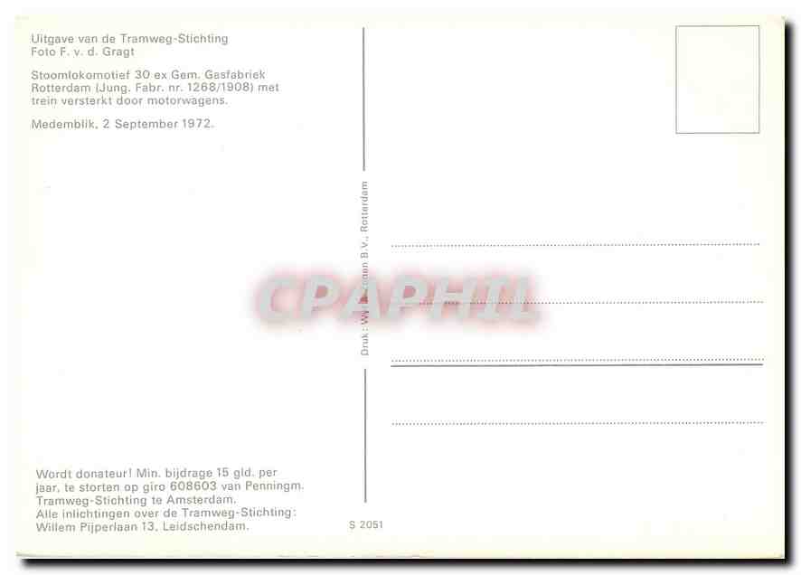 CPM Uitgave van de Tramweg-Stichting  — Verso