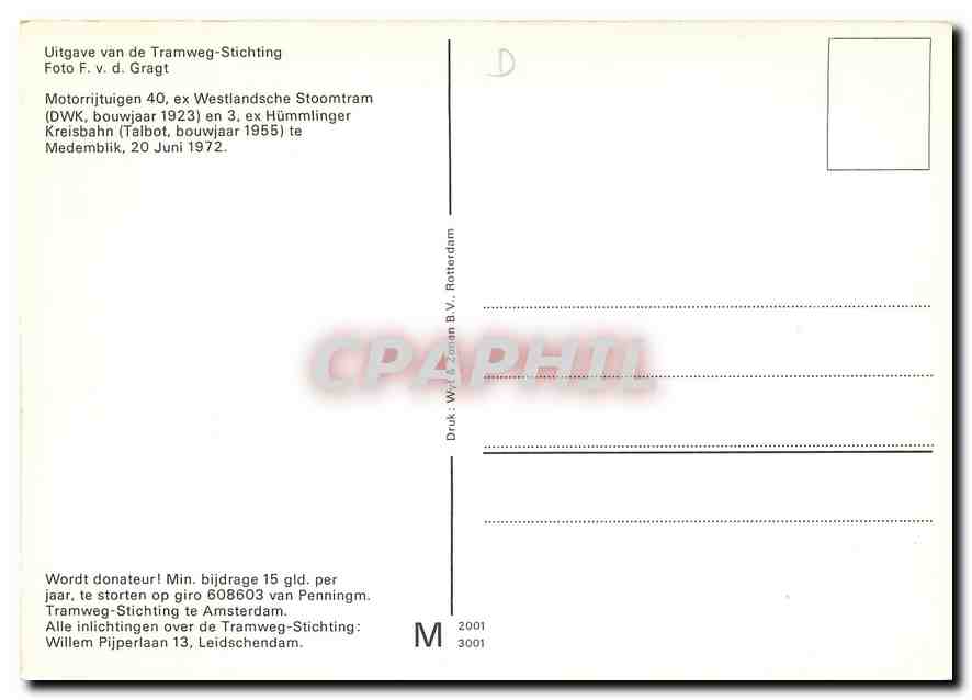 CPM Uitgave van de Tramweg-Stichting  — Verso
