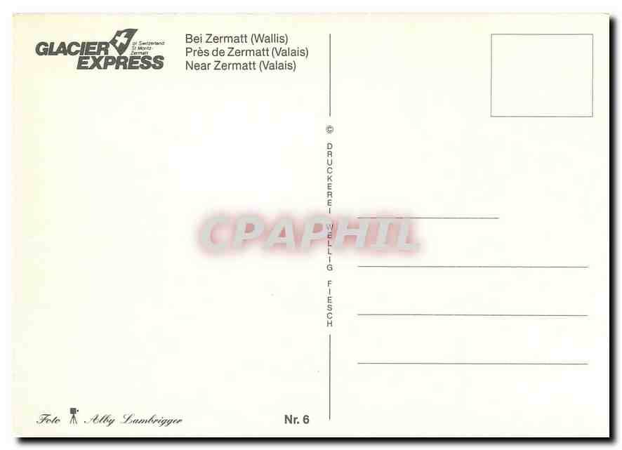 CPM Pres de Zermatt (Valais) — Verso