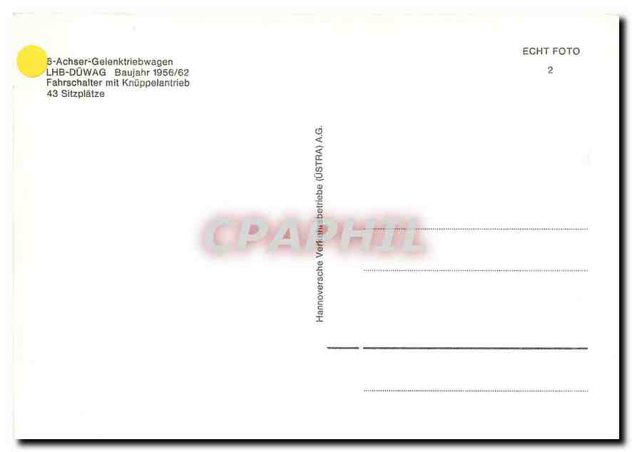 CPM Achser-Gelenktriebwagen — Verso