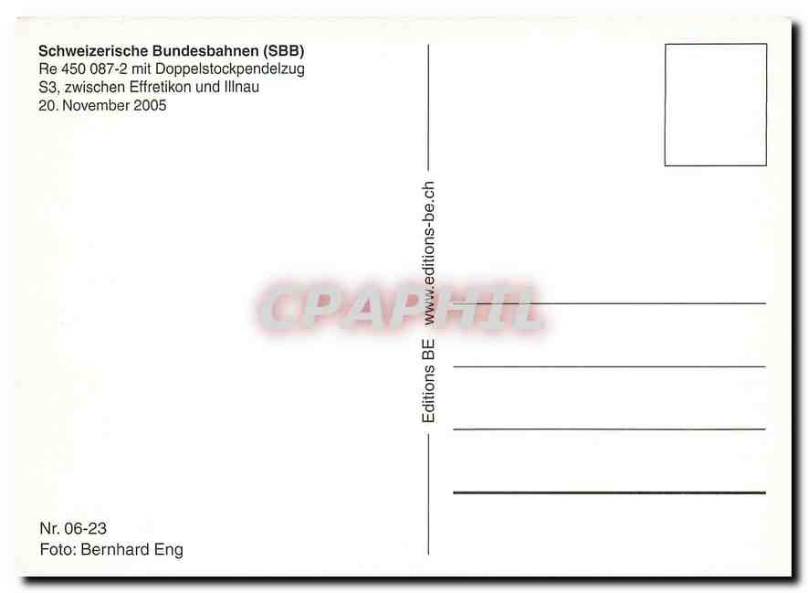 CPM Schweizerische Bundesbahnen (SBB) — Verso
