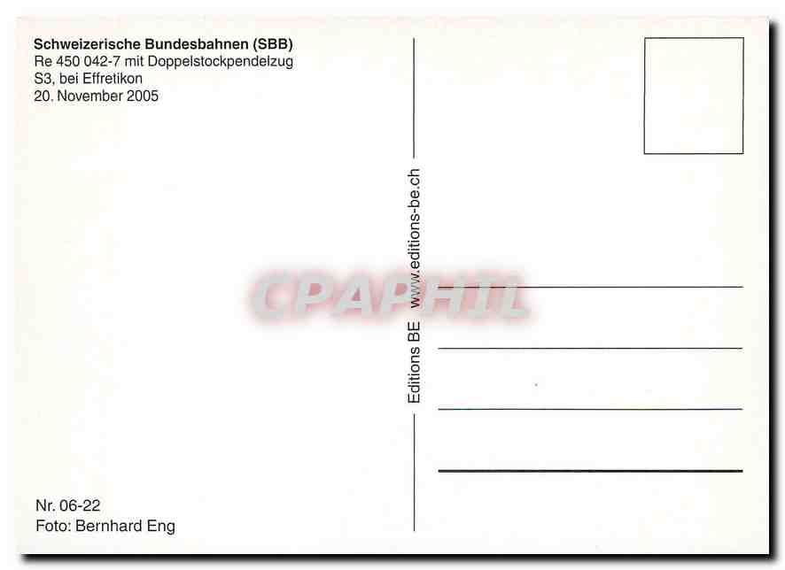 CPM Schweizerische Bundesbahnen (SBB) — Verso