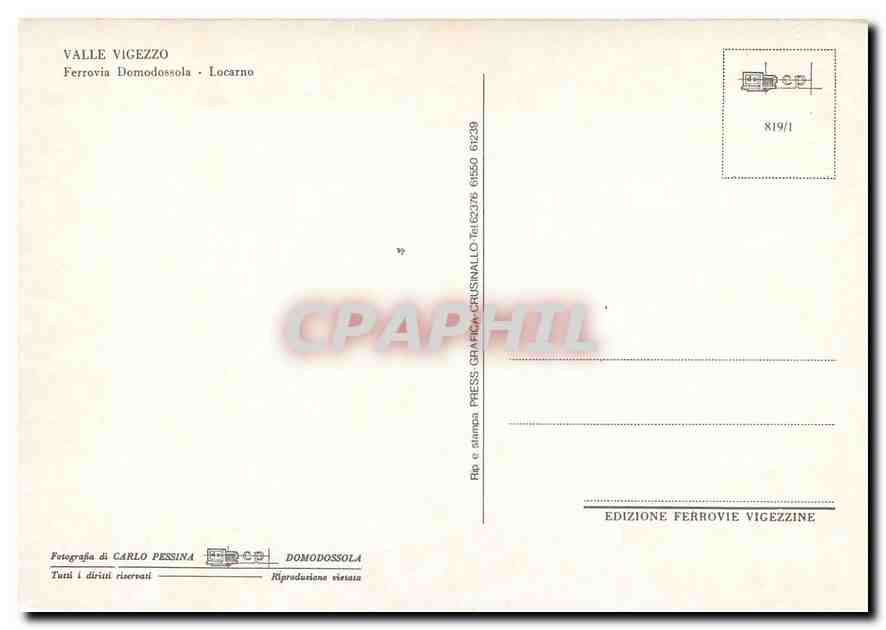 CPM VALLE VIGEZZO — Verso