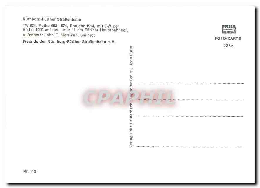 CPM Nurnberg-Further StraBenbahn — Verso