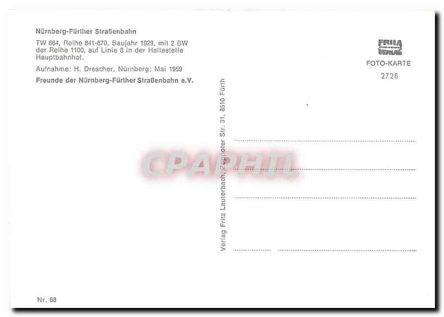 CPM Nurnberg-Further StraBenbahn — Verso