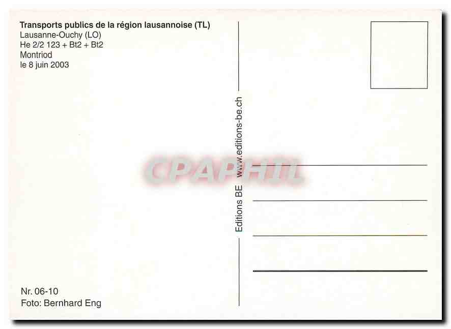 CPM Transports publics de la region lausannoise — Verso