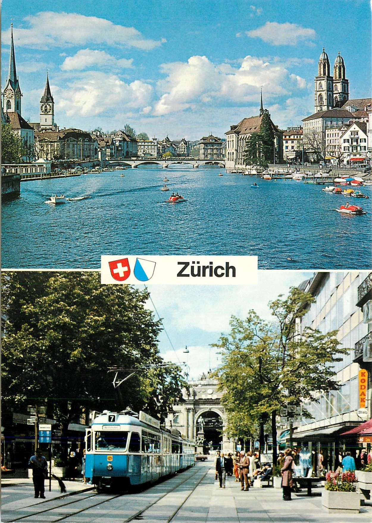 CPM Zurich Blick von der Quaibrucke Bahnhofstrasse  Hauptbahnhof