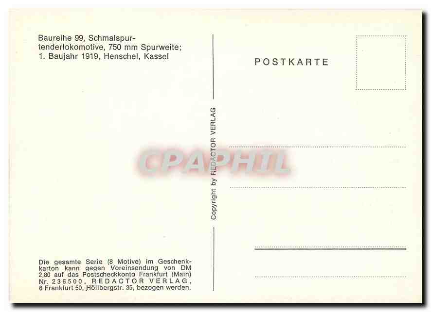 CPM Baureihe 99  Schmalspurtenderlokomotive — Verso