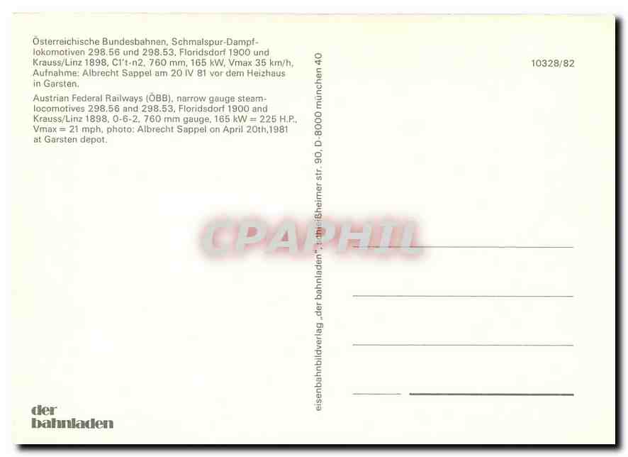 CPM Austrian Federal Railways (OBB) — Verso