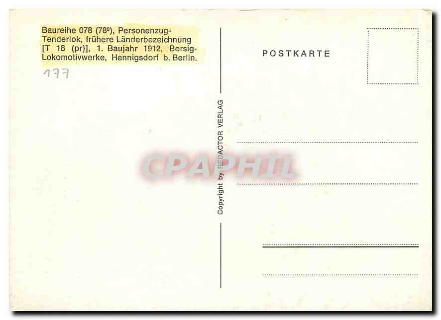 CPM Baurelhe 078 (78) — Verso