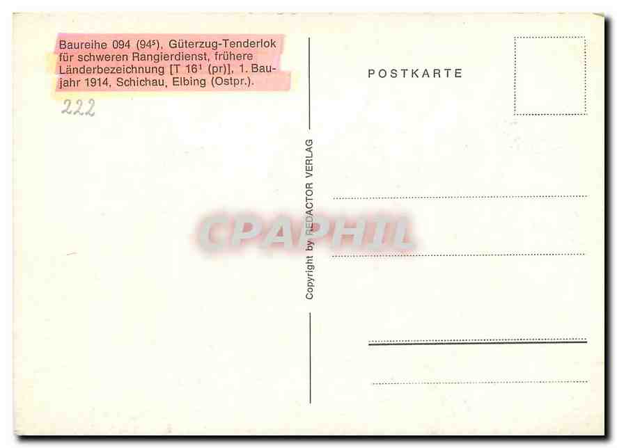 CPM Baurelhe 094 (94) — Verso