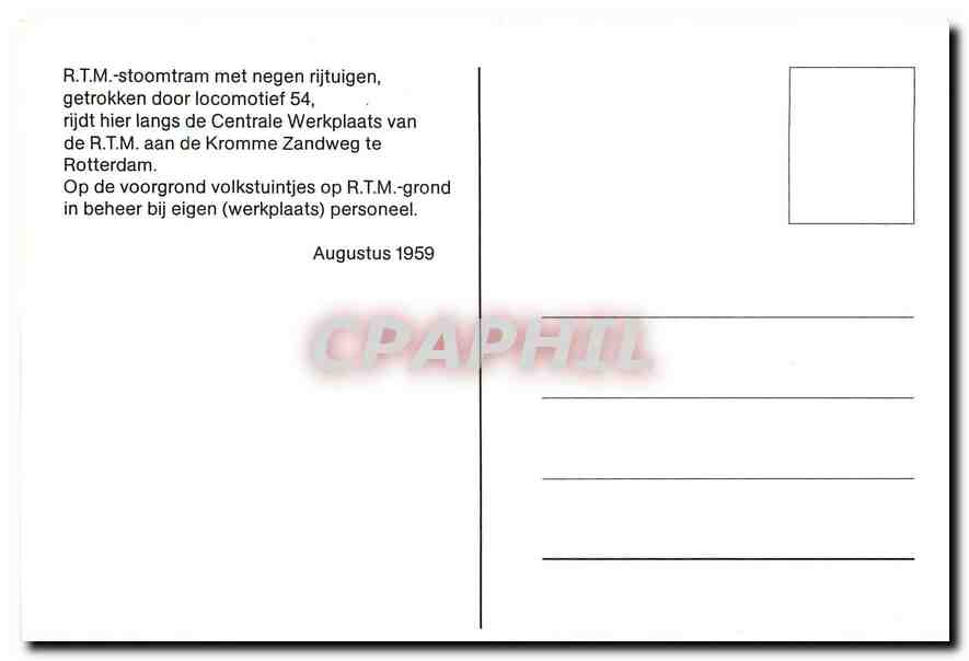 CPM R.T.M.-stoomtram — Verso
