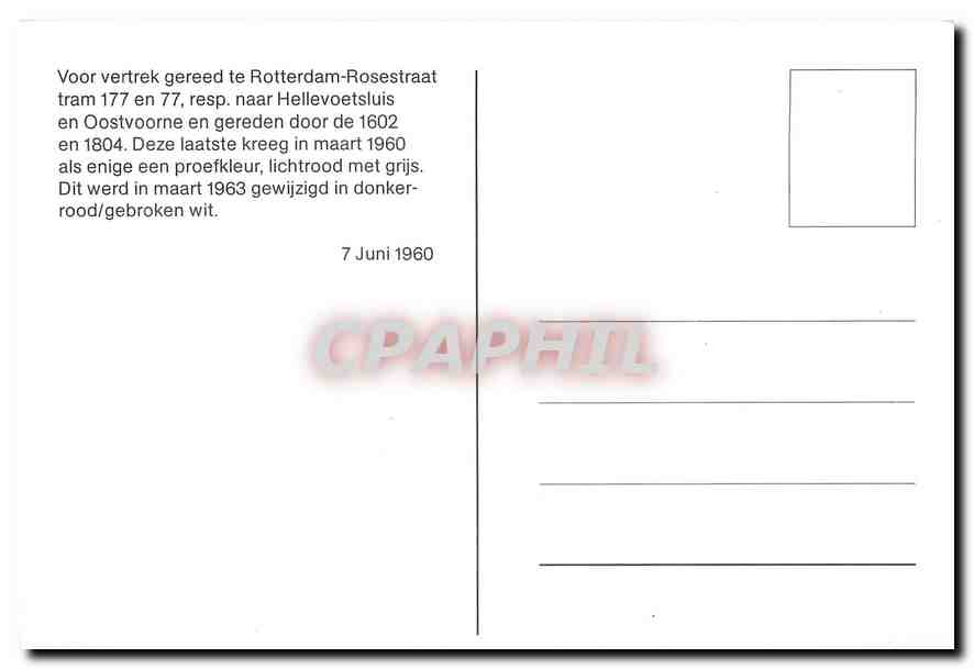 CPM Voor vertrek gereed te Rotterdam-Rosestraat — Verso