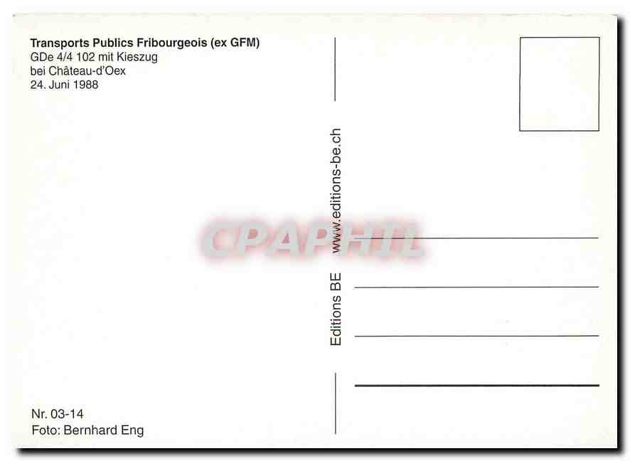 CPM Transports Publics Fribourgeois (ex GFM) — Verso