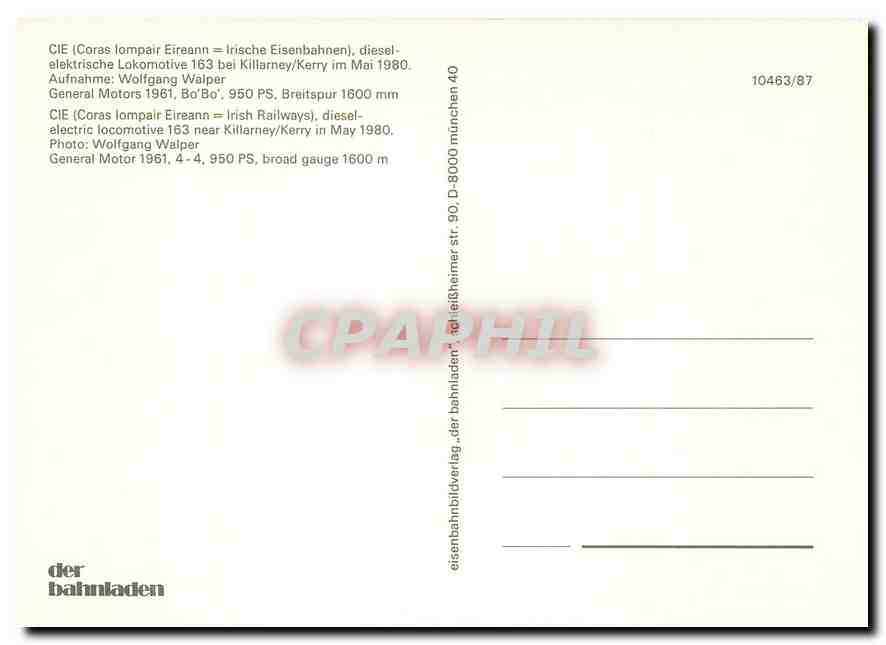 CPM CIE (Coras lompair Eireann=Iris Railways) — Verso