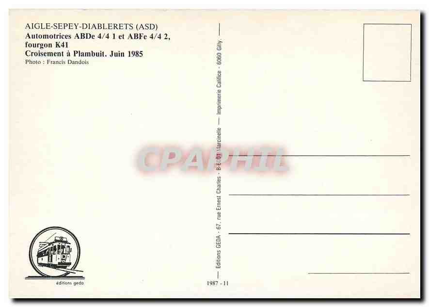 CPM AIGLE-SEPEY-DIABLERETS (ASD) — Verso