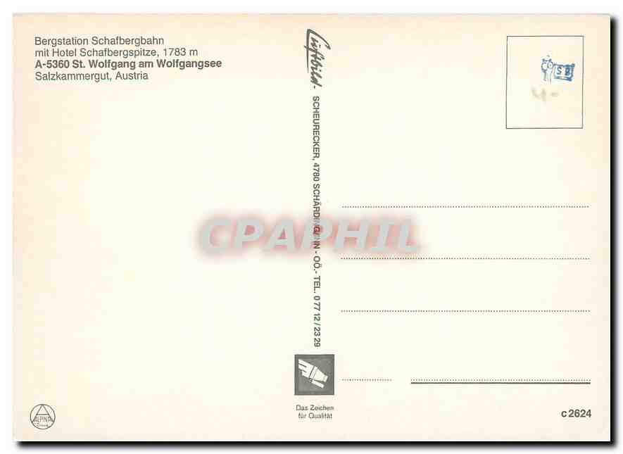 CPM Bergstation Schafbergbahn — Rückseite
