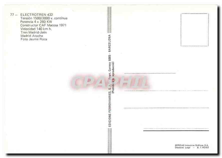 CPM ELECTROTREN 432  — Verso