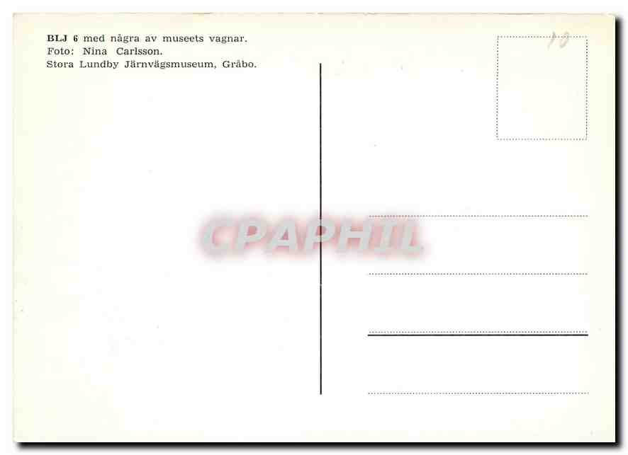 CPM BLJ 6 med nagra av museets vagnar — Verso