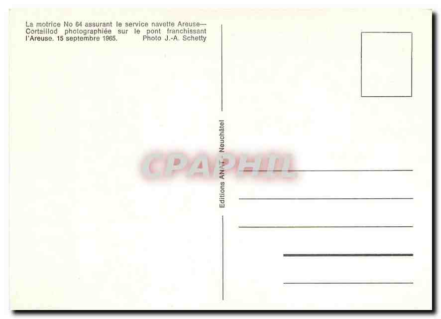 CPM La motrice N° 64 Areuse-Cortaillod — Verso