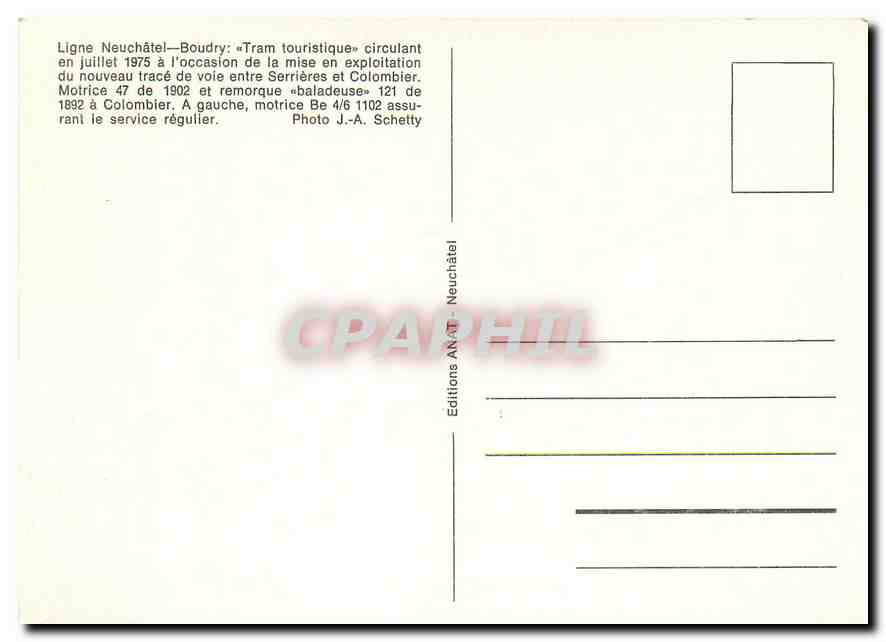 CPM Ligne Neuchatel-Boudry — Verso