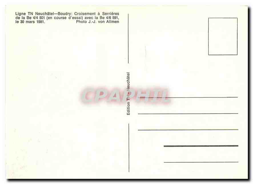 CPM Ligne Neuchatel-Boudry — Verso