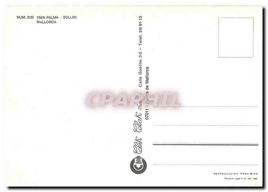CPM TREN PALMA-SOLLER MALLORCA — Verso