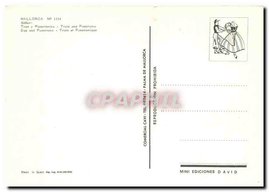 CPM MALLORCA N° 1114 — Verso