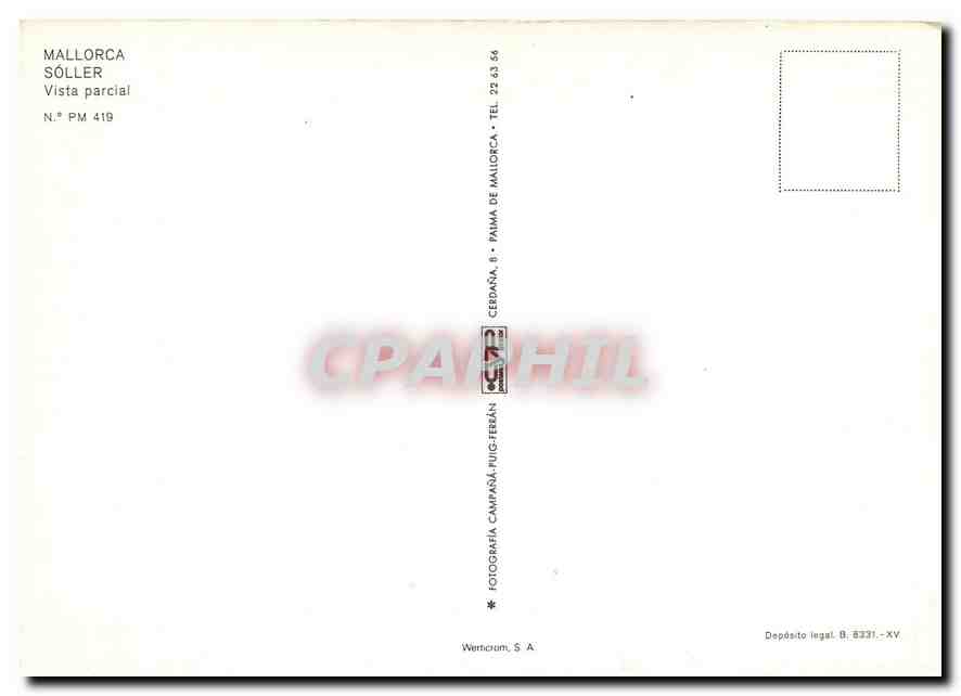 CPM MALLORCA SOLLER — Verso