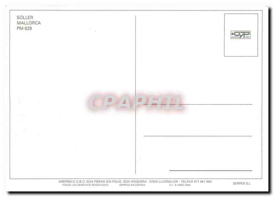 CPM MALLORCA SOLLER — Verso