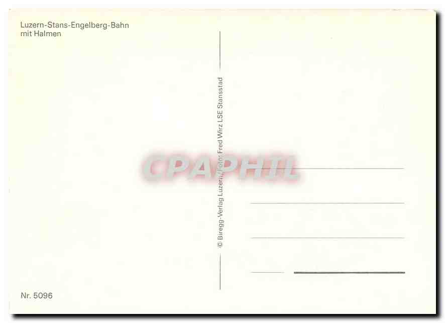 CPM Luzern-Stans-Engelberg-Bahn Mit Halmen — Verso