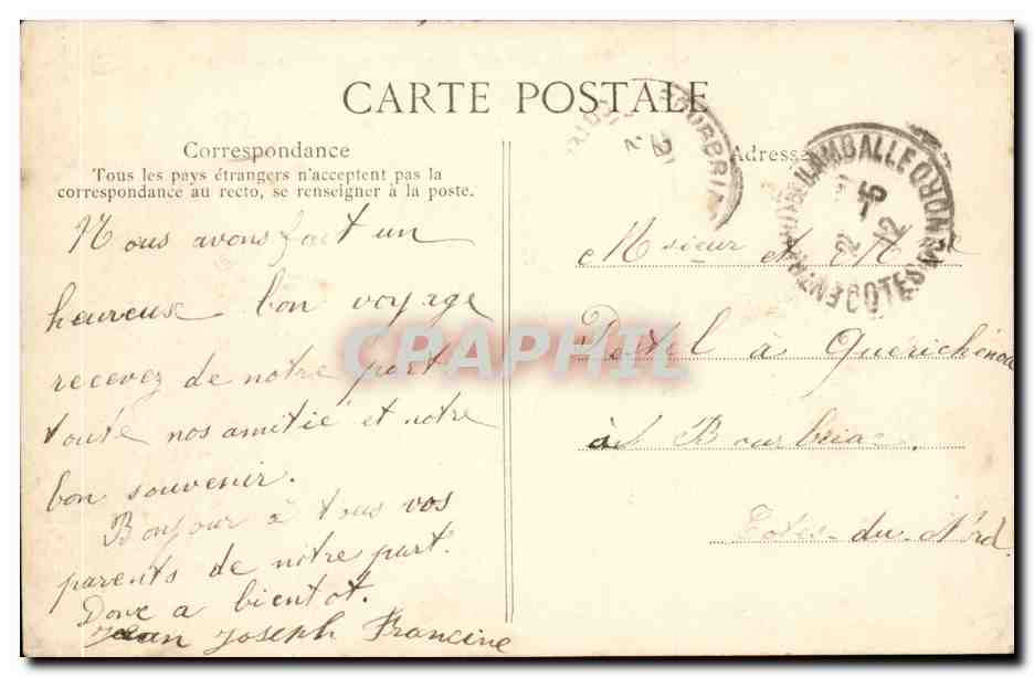Lamballe CPA Notre DAme Bords du Gouessant — Rückseite