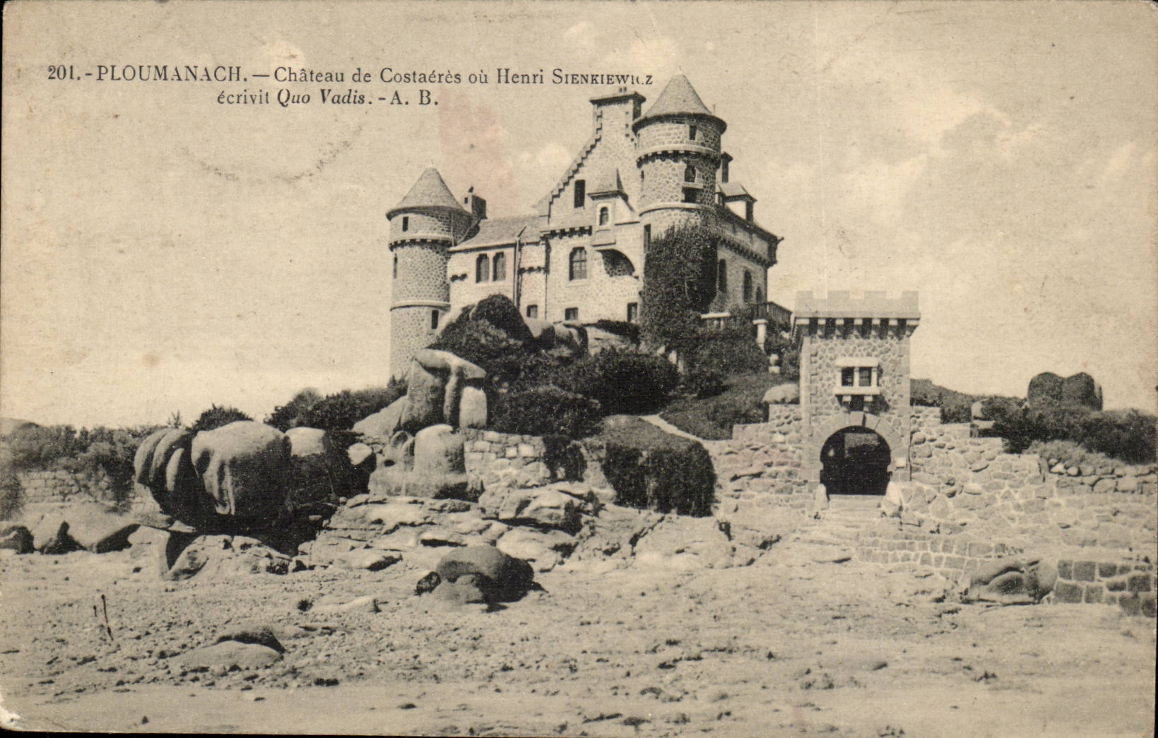 PLOUMANACH — Château de Costaérès où Henri Sienkiewicz écrivit Quo Vadis — A. B.
