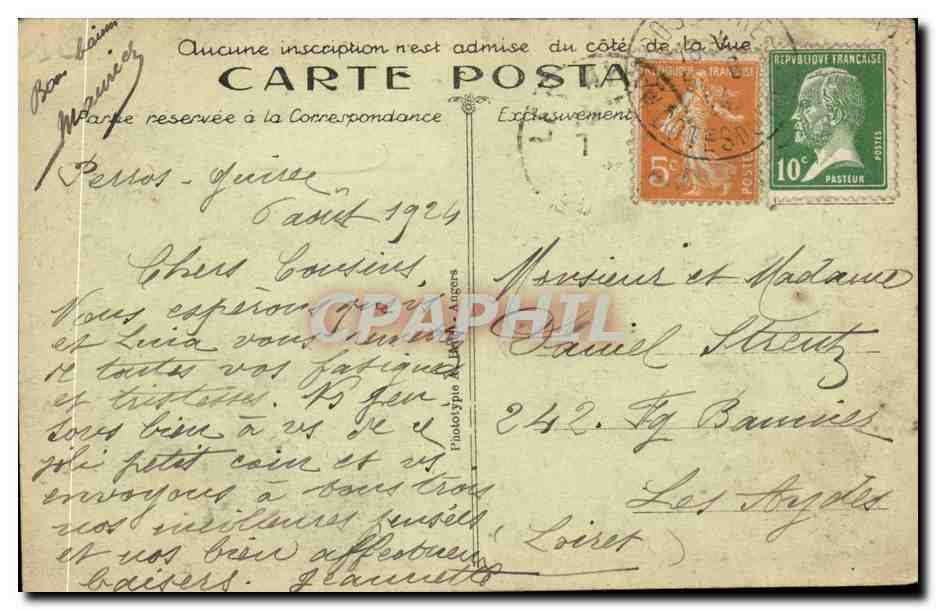 PLOUMANACH — Château de Costaérès où Henri Sienkiewicz écrivit Quo Vadis — A. B. — Rückseite