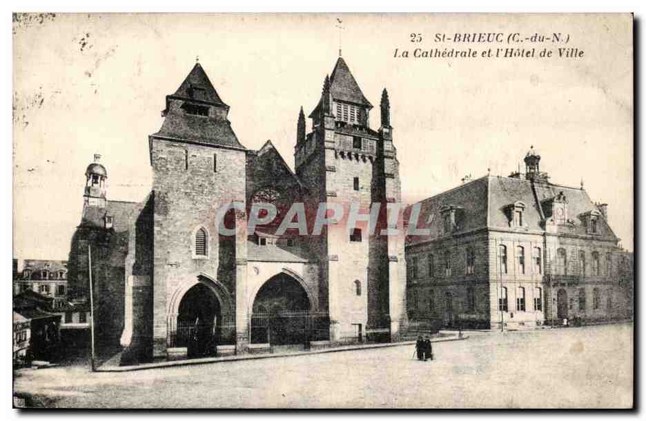 Saint Brieuc CPA La cathedrale et l'hotel de ville