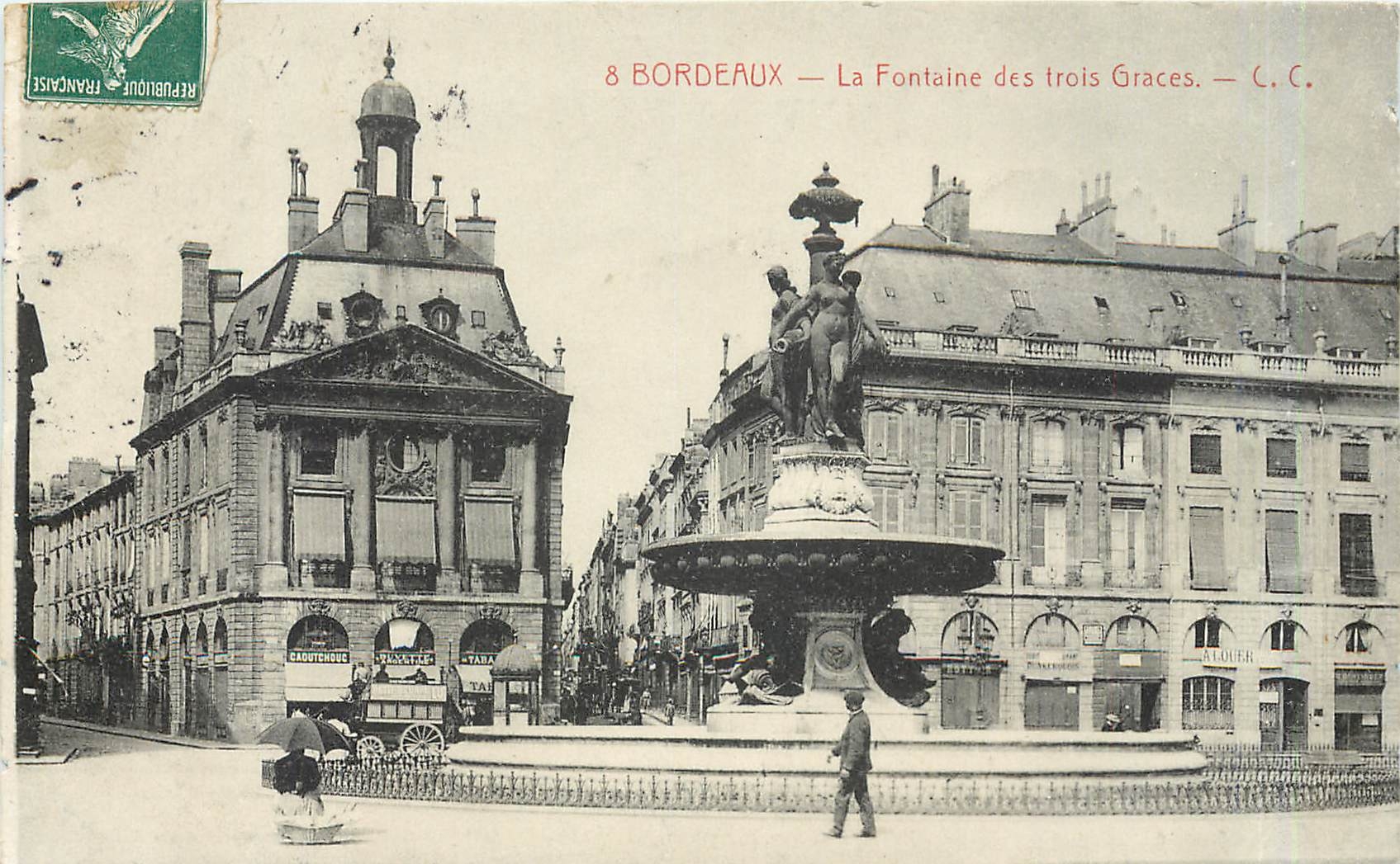 CPA BORDEAUX-La Fontaine des trois Graces