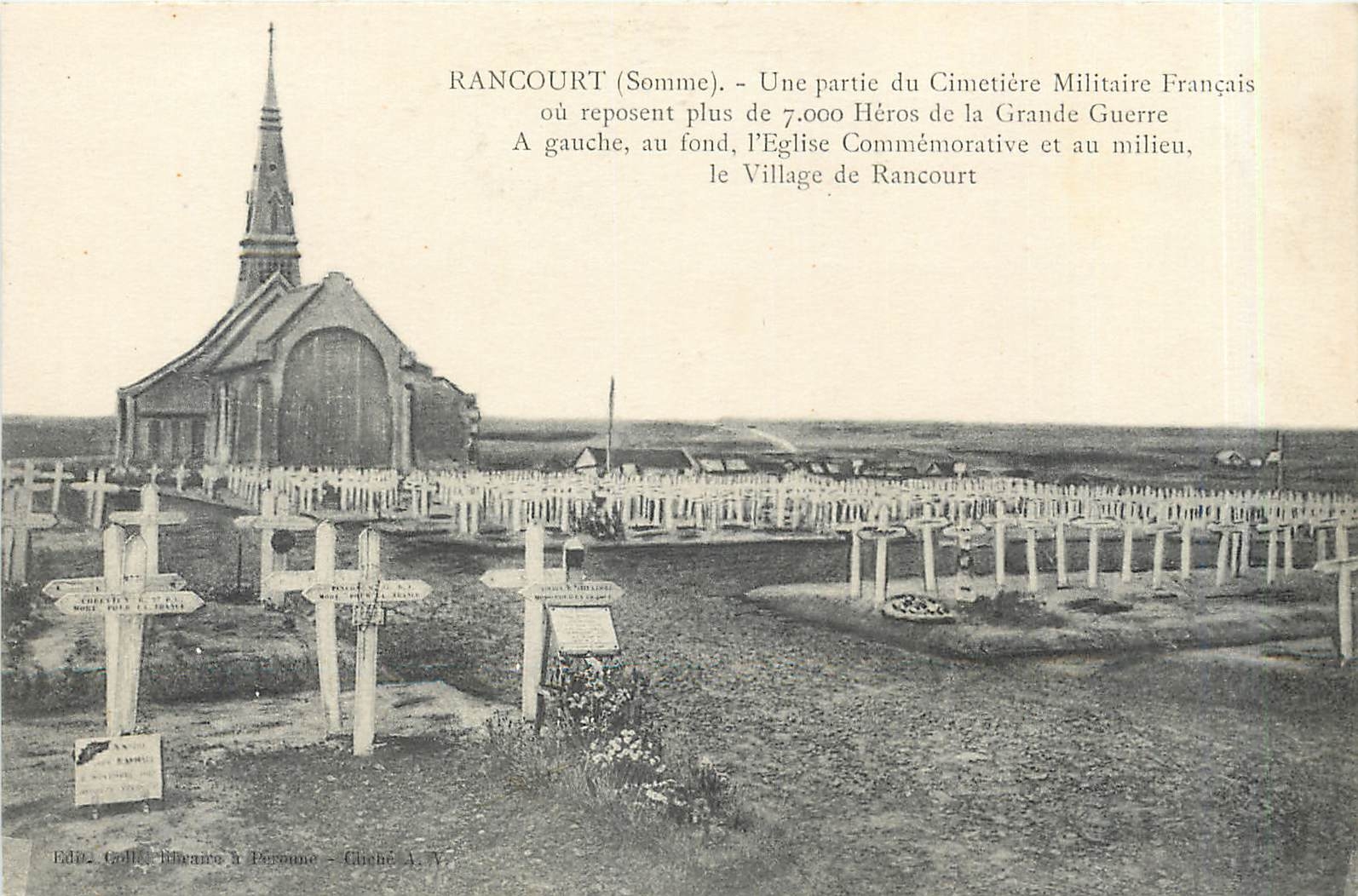 CPA RANCOURT (Somme)Une partie du Cimetiere Militaire Francais ou reposent plus de 7000 Heros e la G