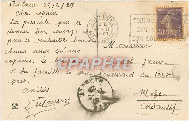 CPA TOULOUSE -BASILIQUE SAINT-SERNIN.CROISILLON MERIDIONAL(FIN DU XII S) LES DEUX DENIERS ETAGES.CLO — Rückseite