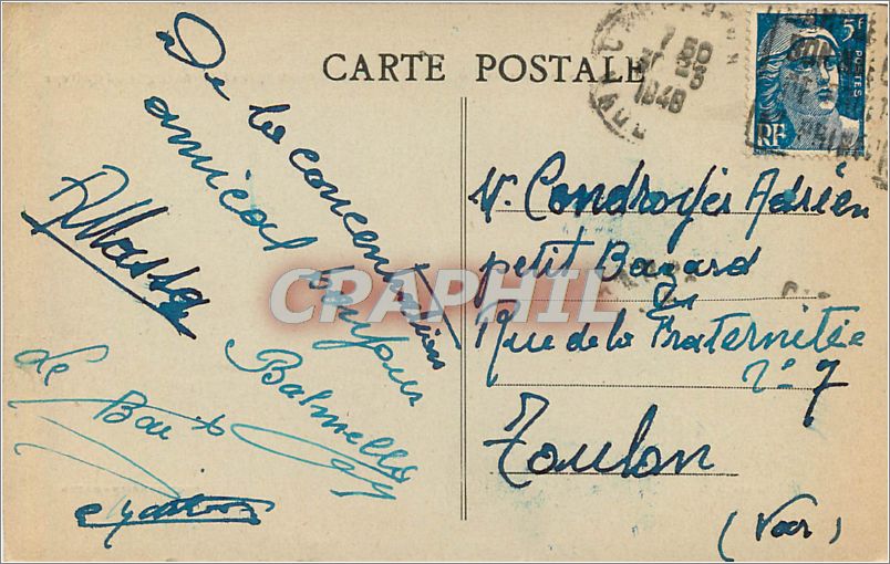 CPA Vauclase illustree-ORANGE-Le theatre antique et la Montagne St-Eutrope — Verso