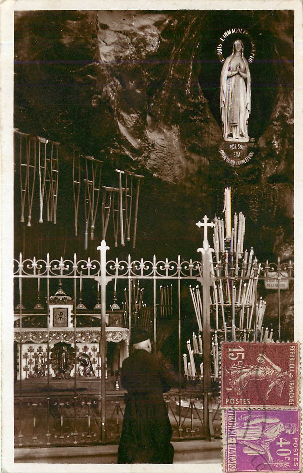 CPA LOURDES.La Grotte et la Vierge P.D